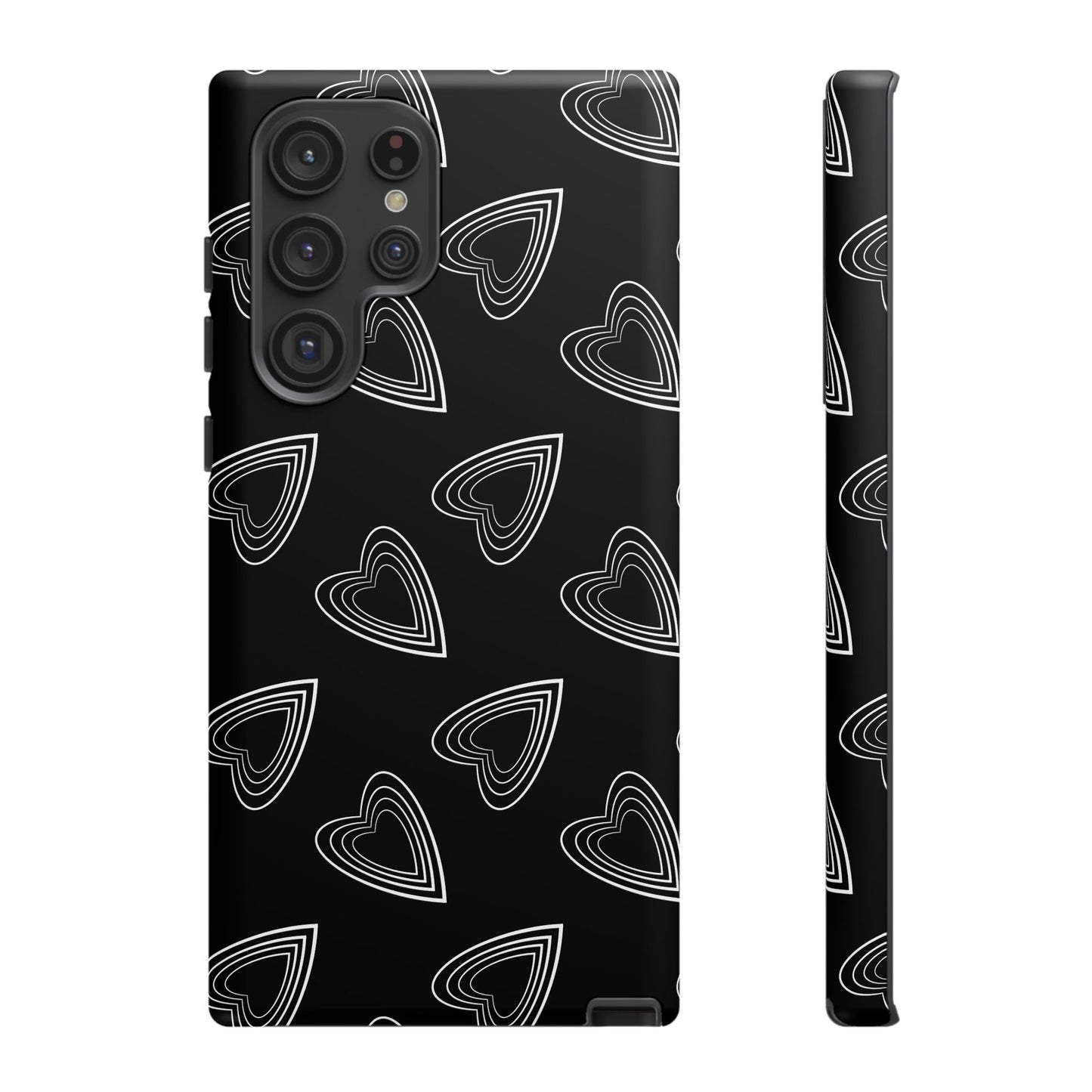 Hearts Phone Case Black