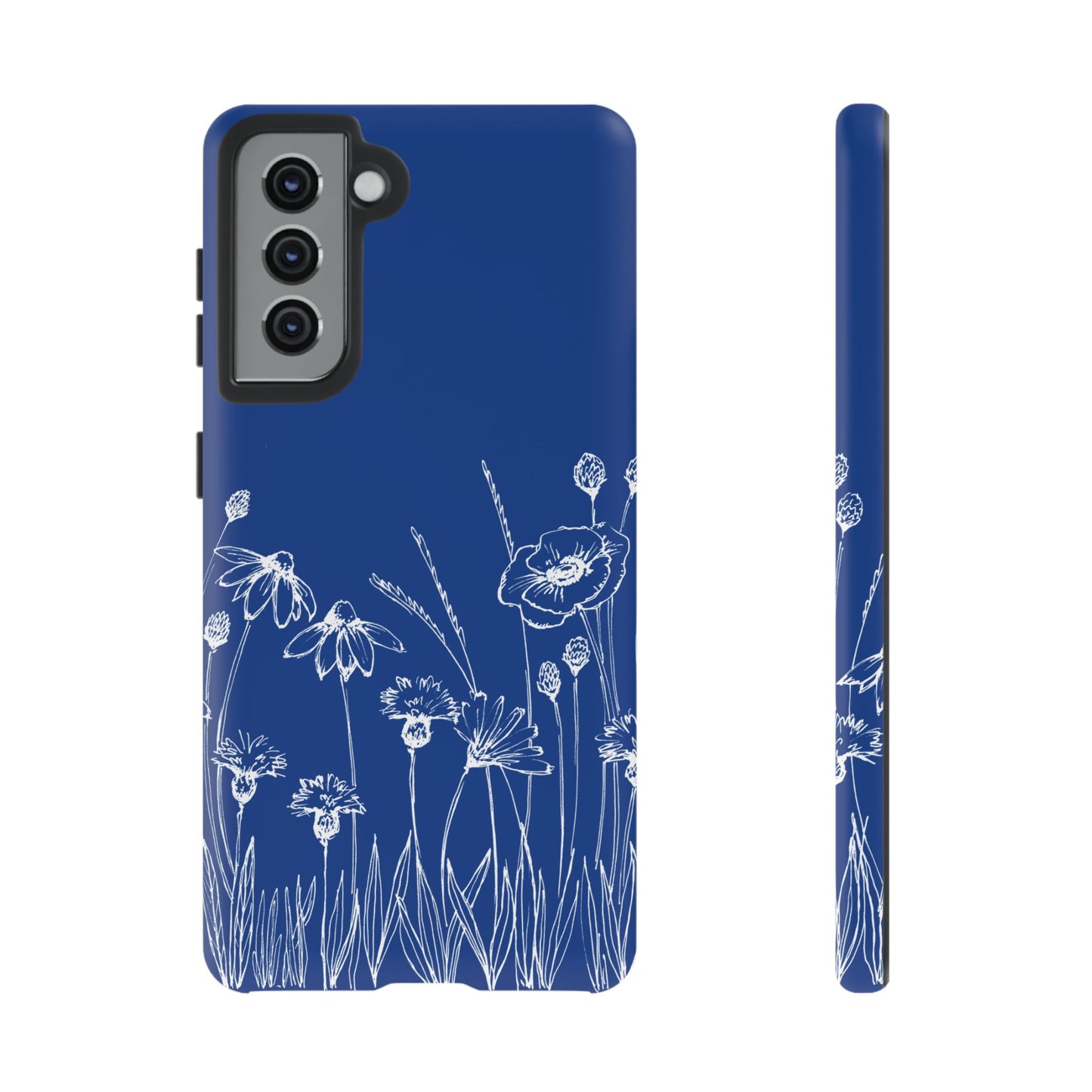 Doodle Flower Phone Case Blue