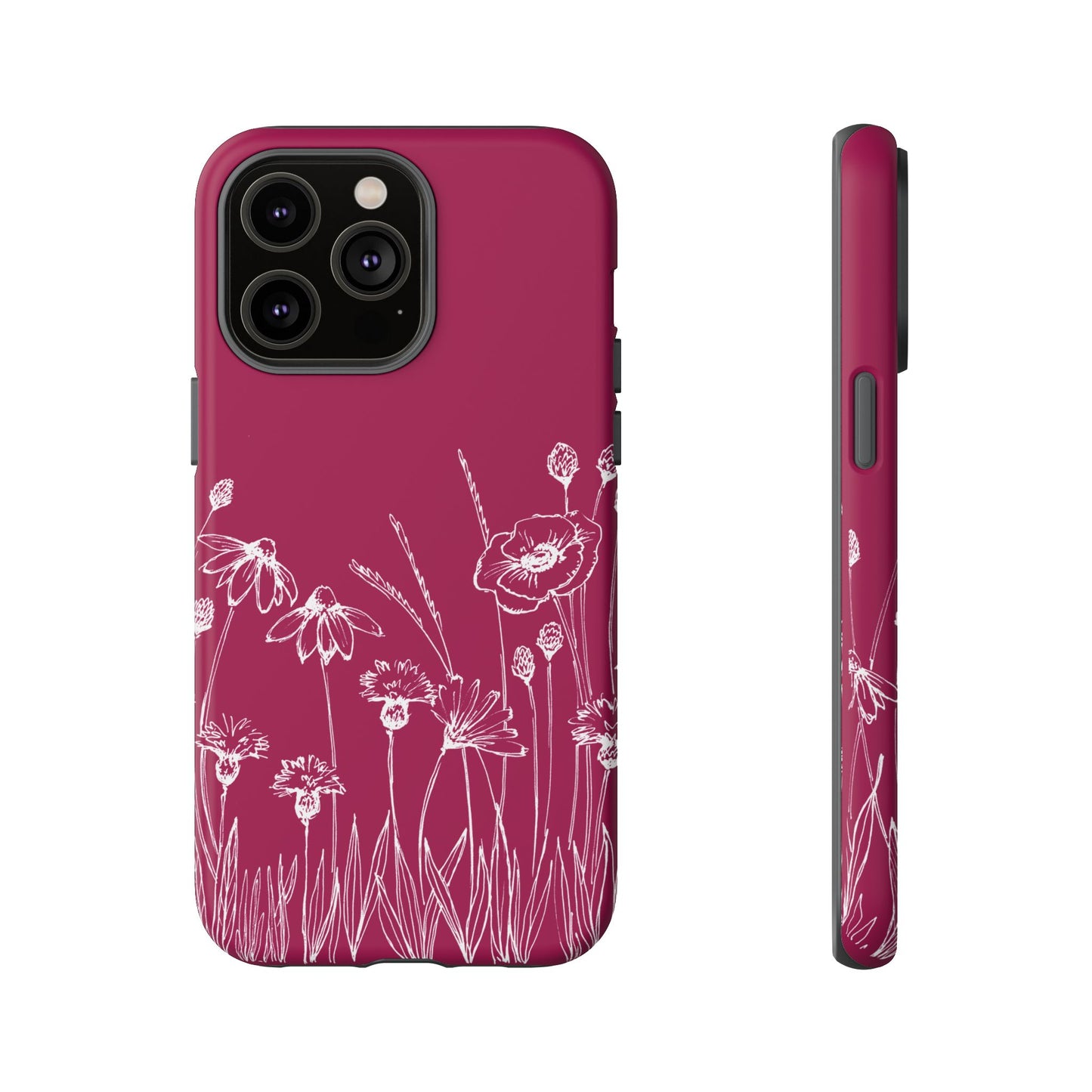 Doodle Flower Phone Case Berry