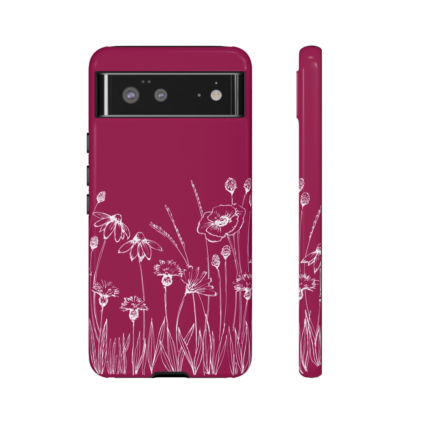 Doodle Flower Phone Case Berry