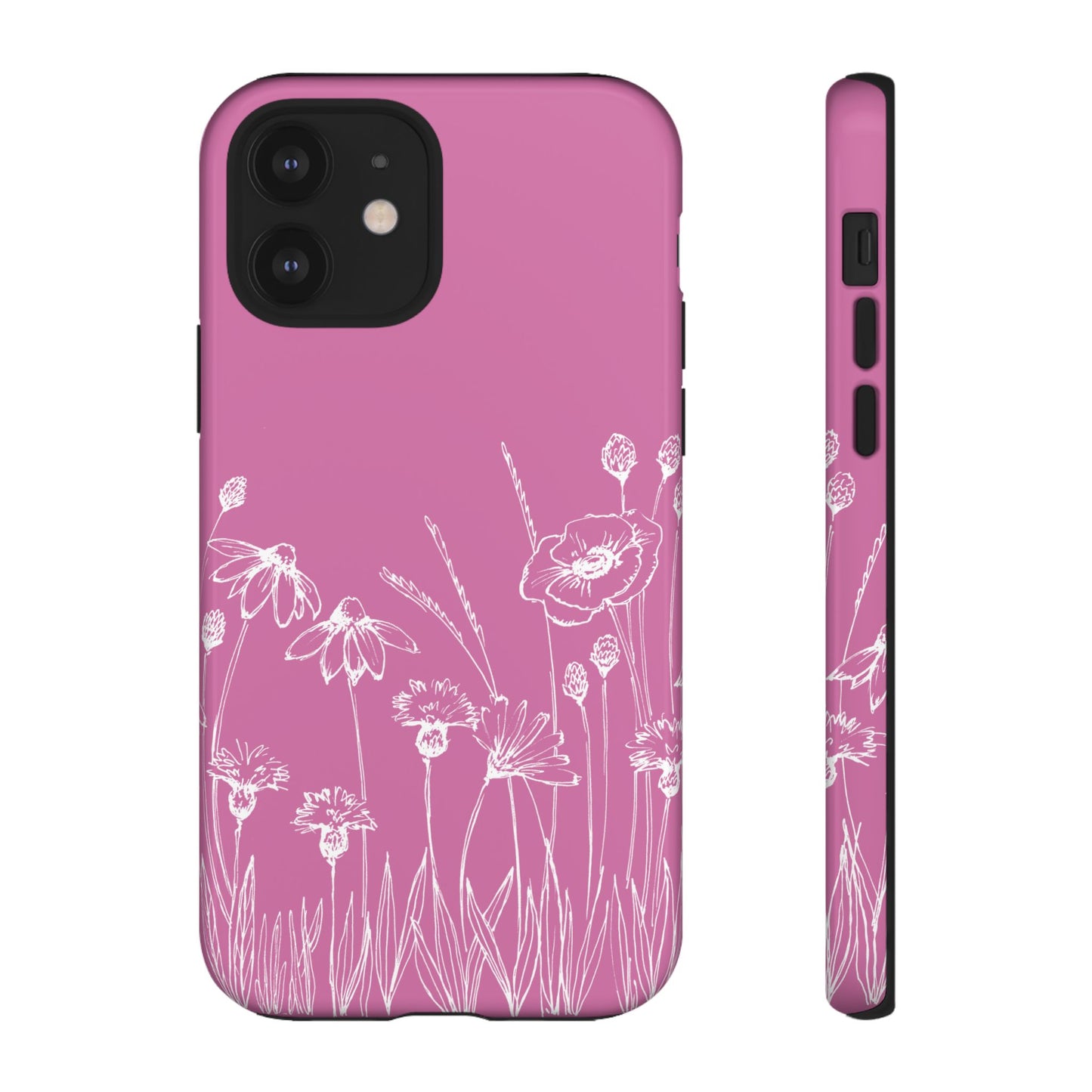 Doodle Flower Phone Case Pink