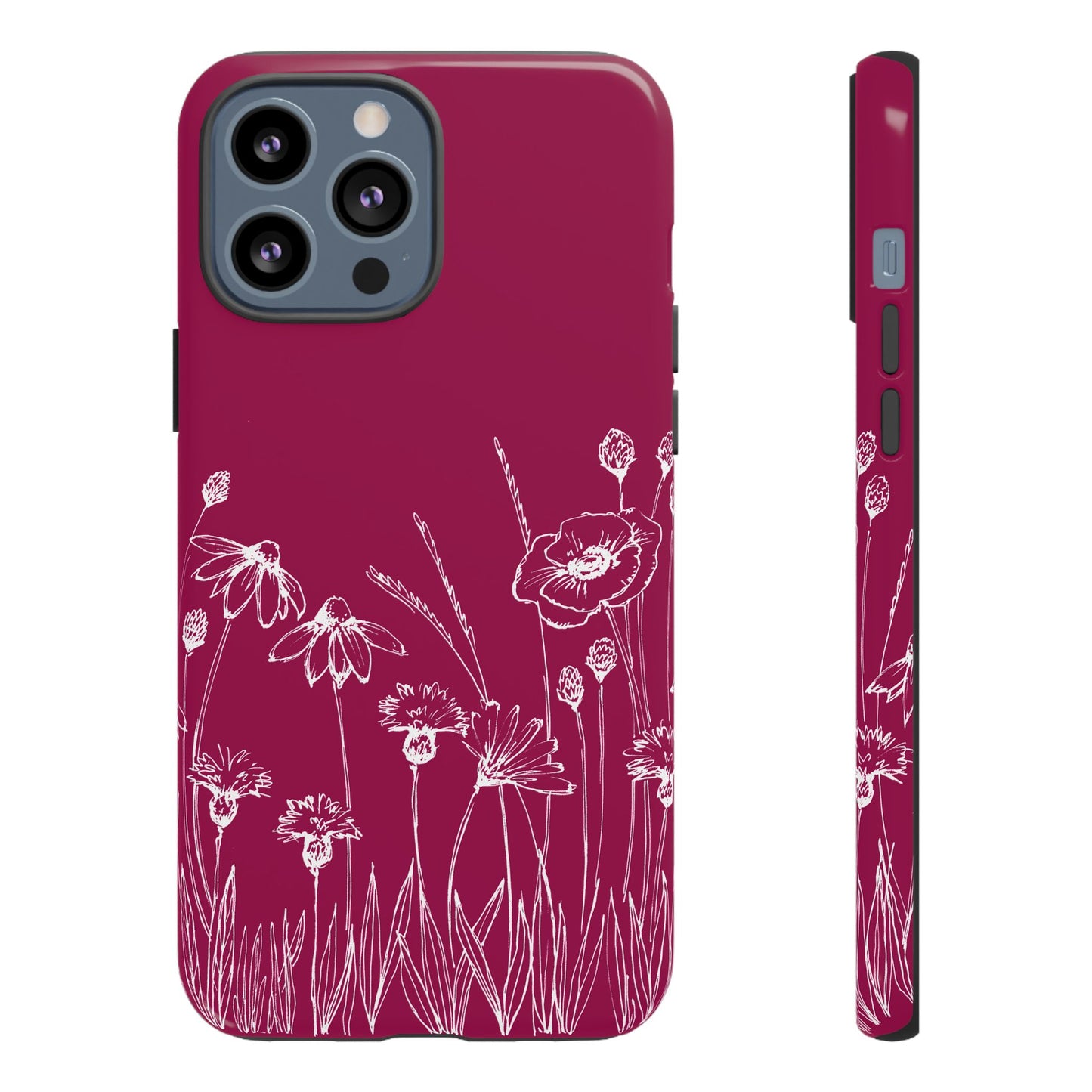 Doodle Flower Phone Case Berry