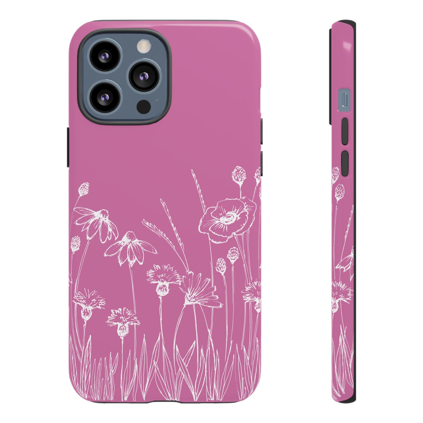 Doodle Flower Phone Case Pink