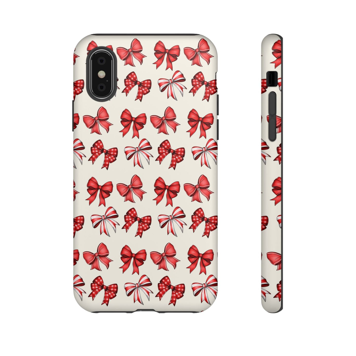 Christmas Bow Phone Case Cream