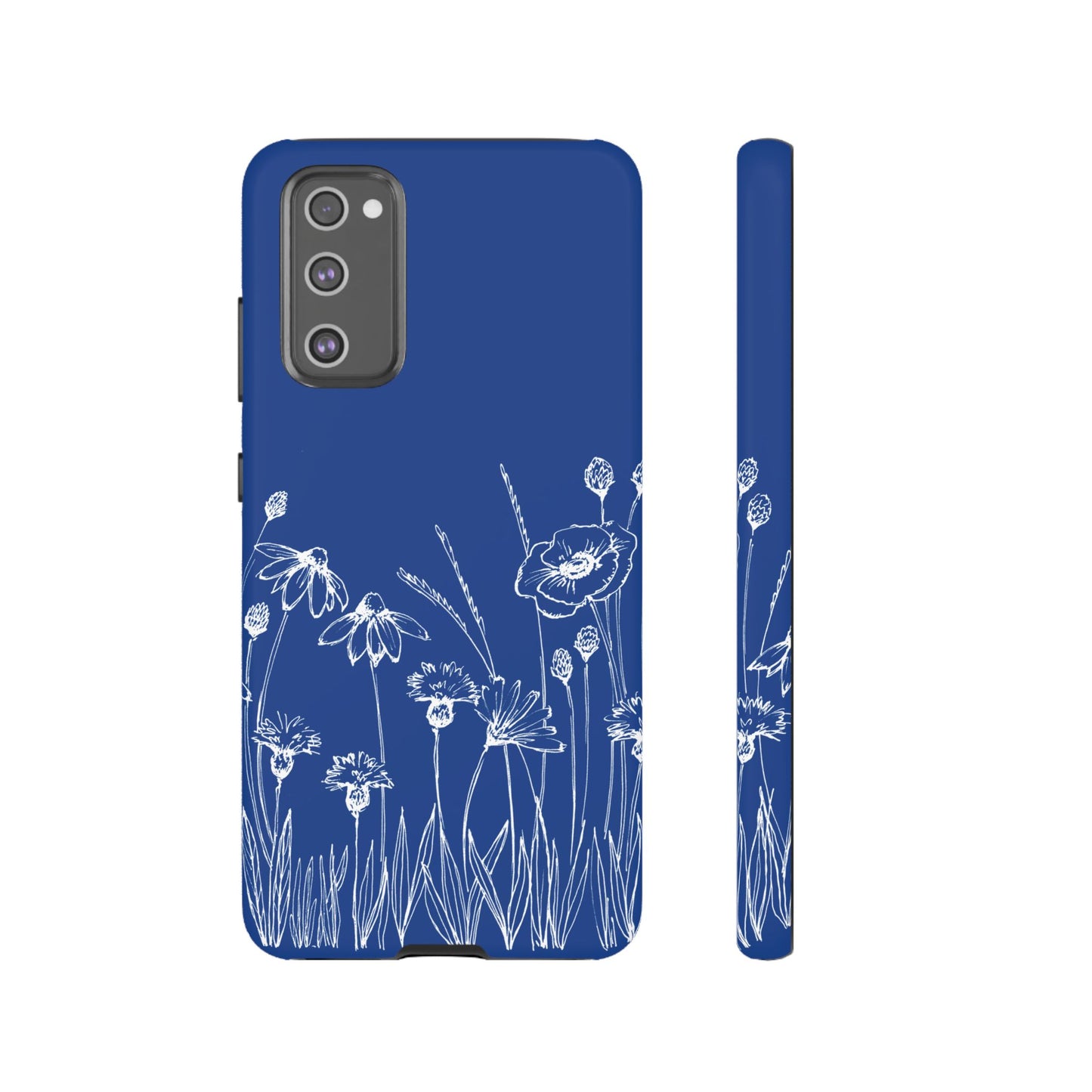 Doodle Flower Phone Case Blue