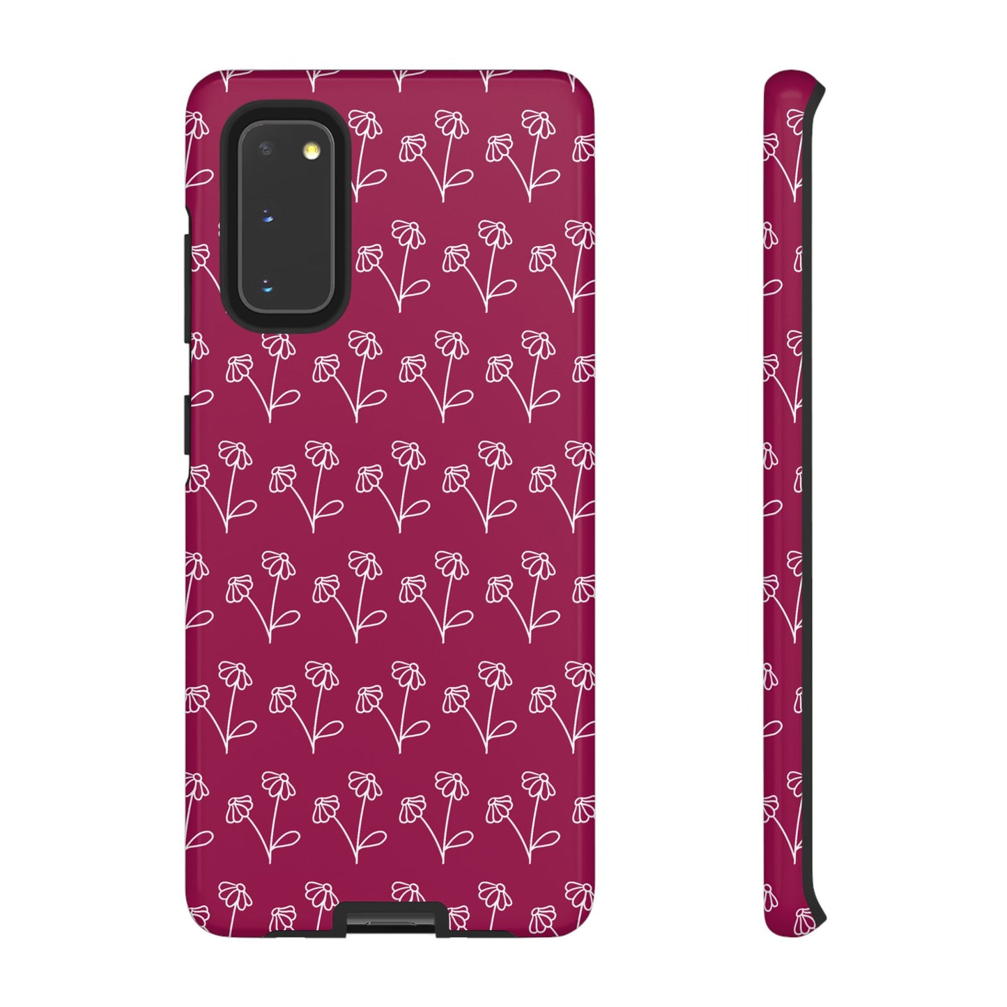 Doodle Flowers Phone Case Berry