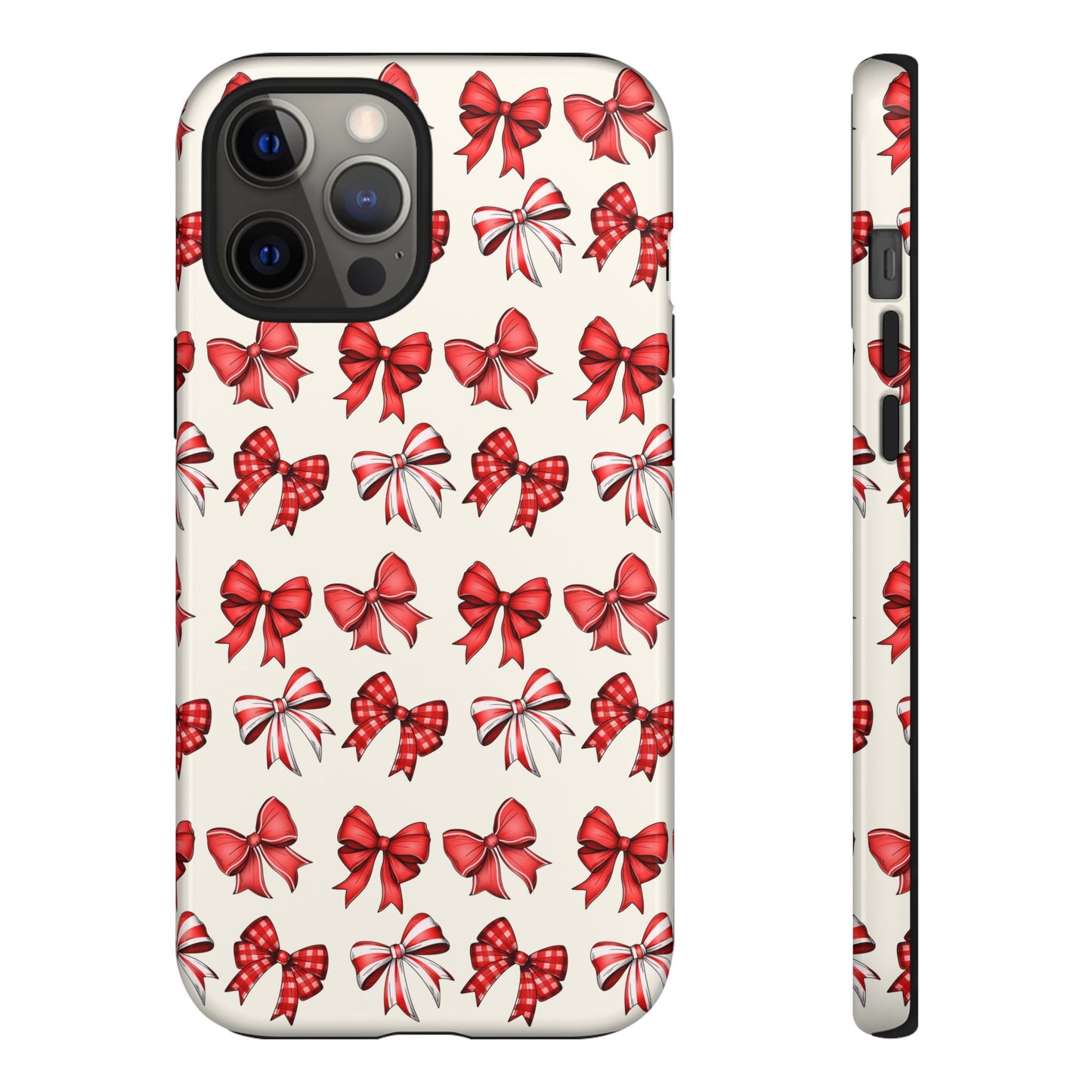 Christmas Bow Phone Case Cream