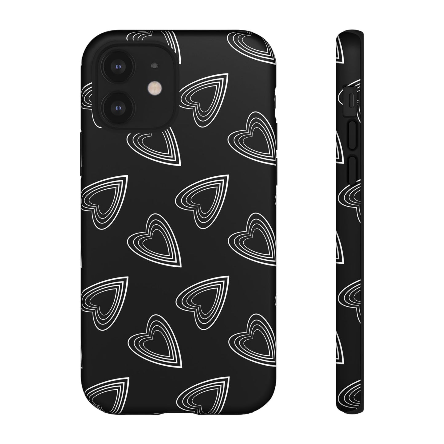 Hearts Phone Case Black