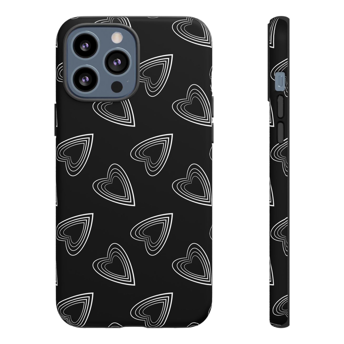 Hearts Phone Case Black