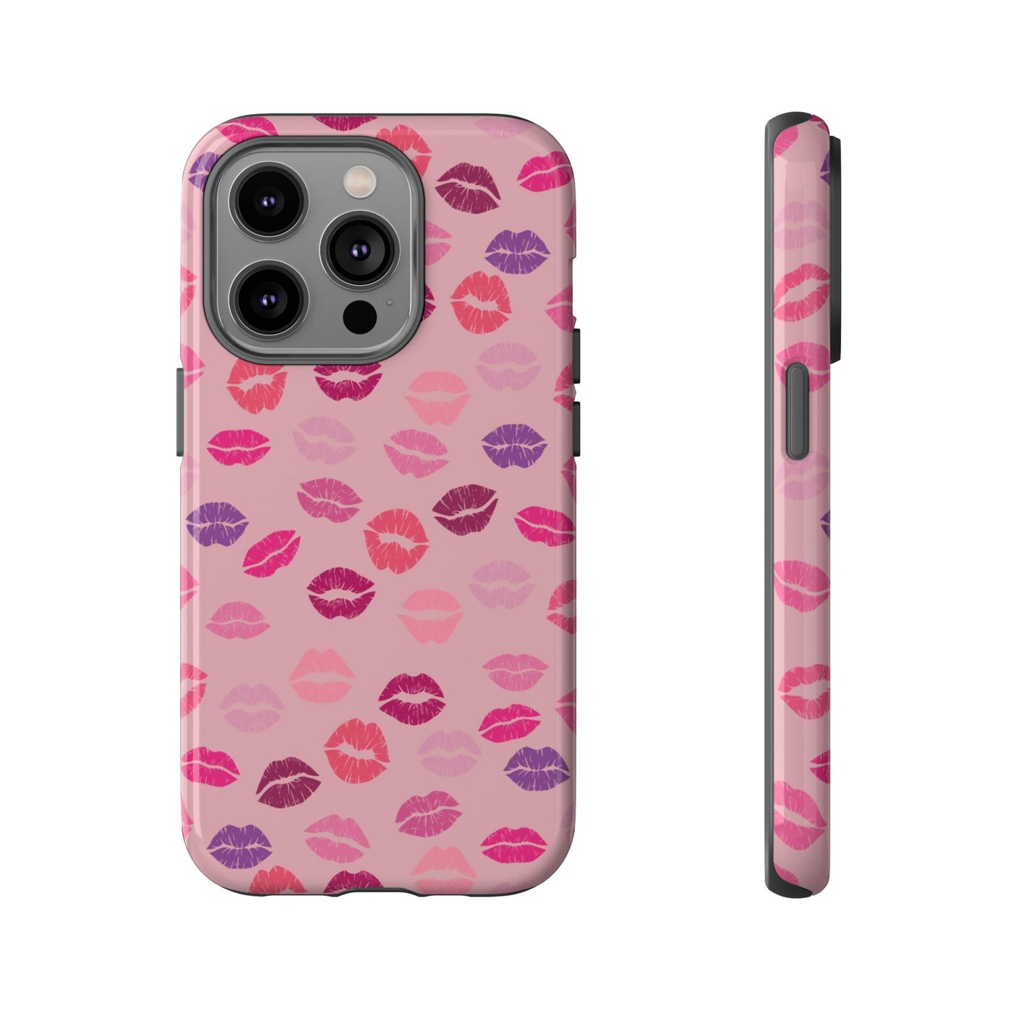 Lipstick Kisses Phone Case Pink