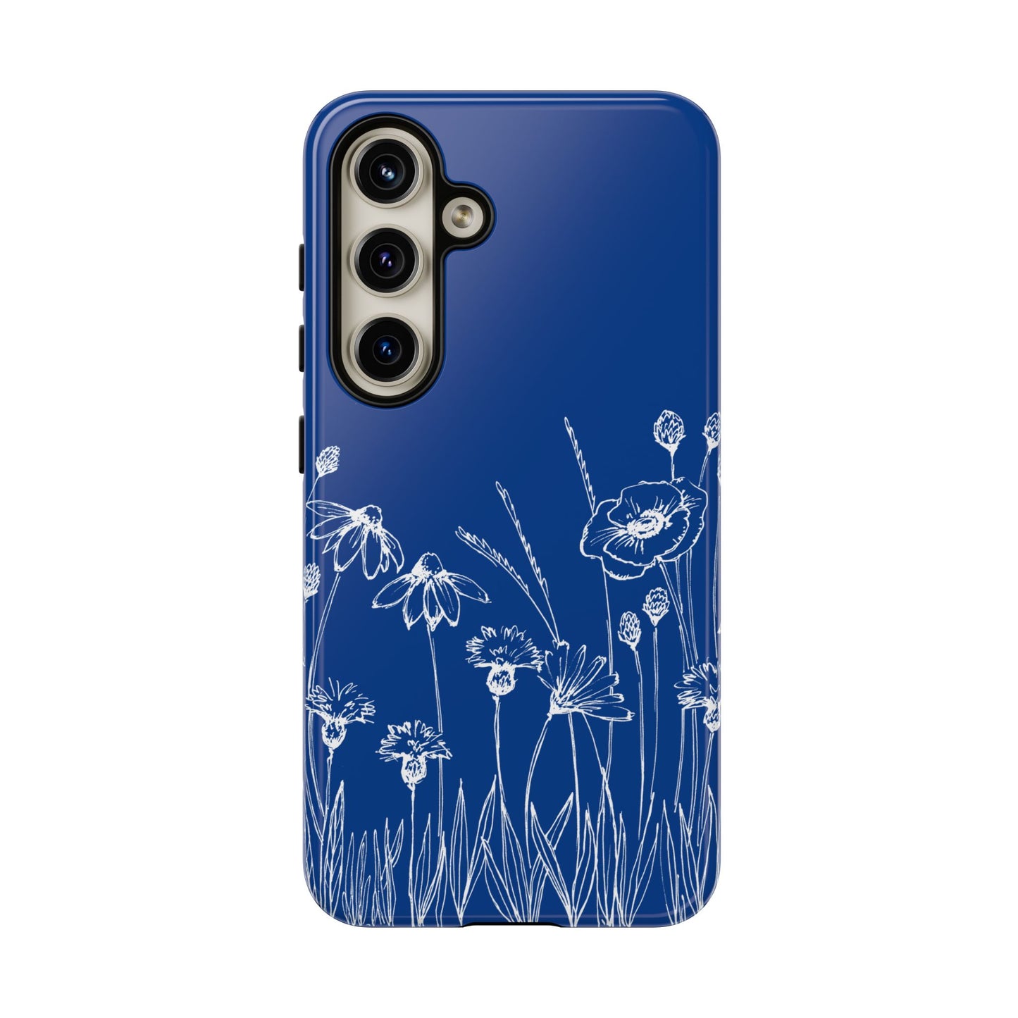 Doodle Flower Phone Case Blue