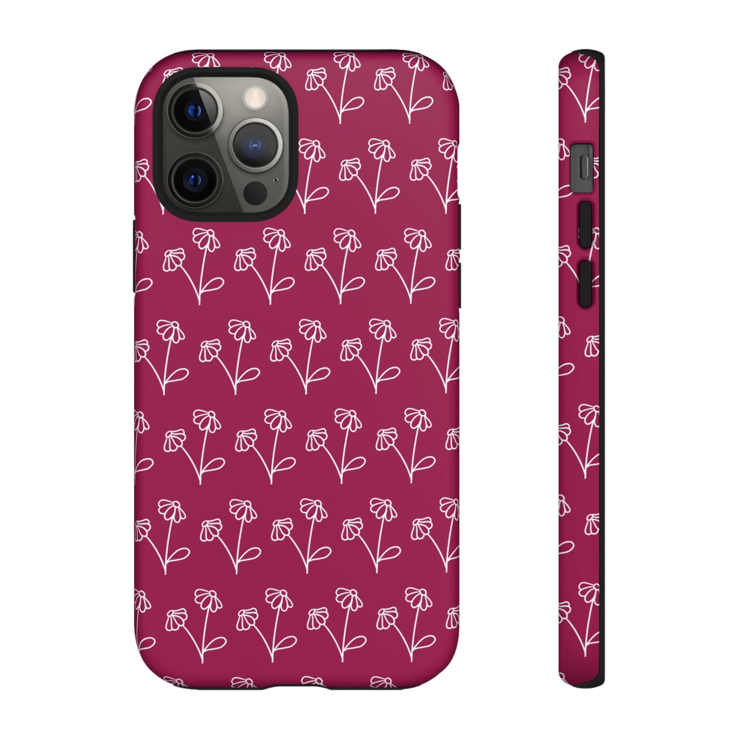 Doodle Flowers Phone Case Berry