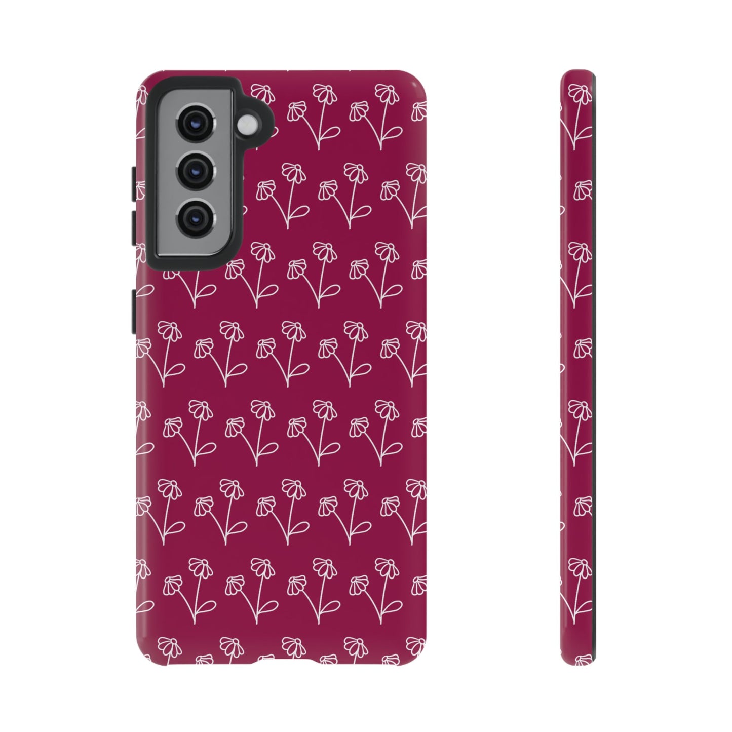 Doodle Flowers Phone Case Berry