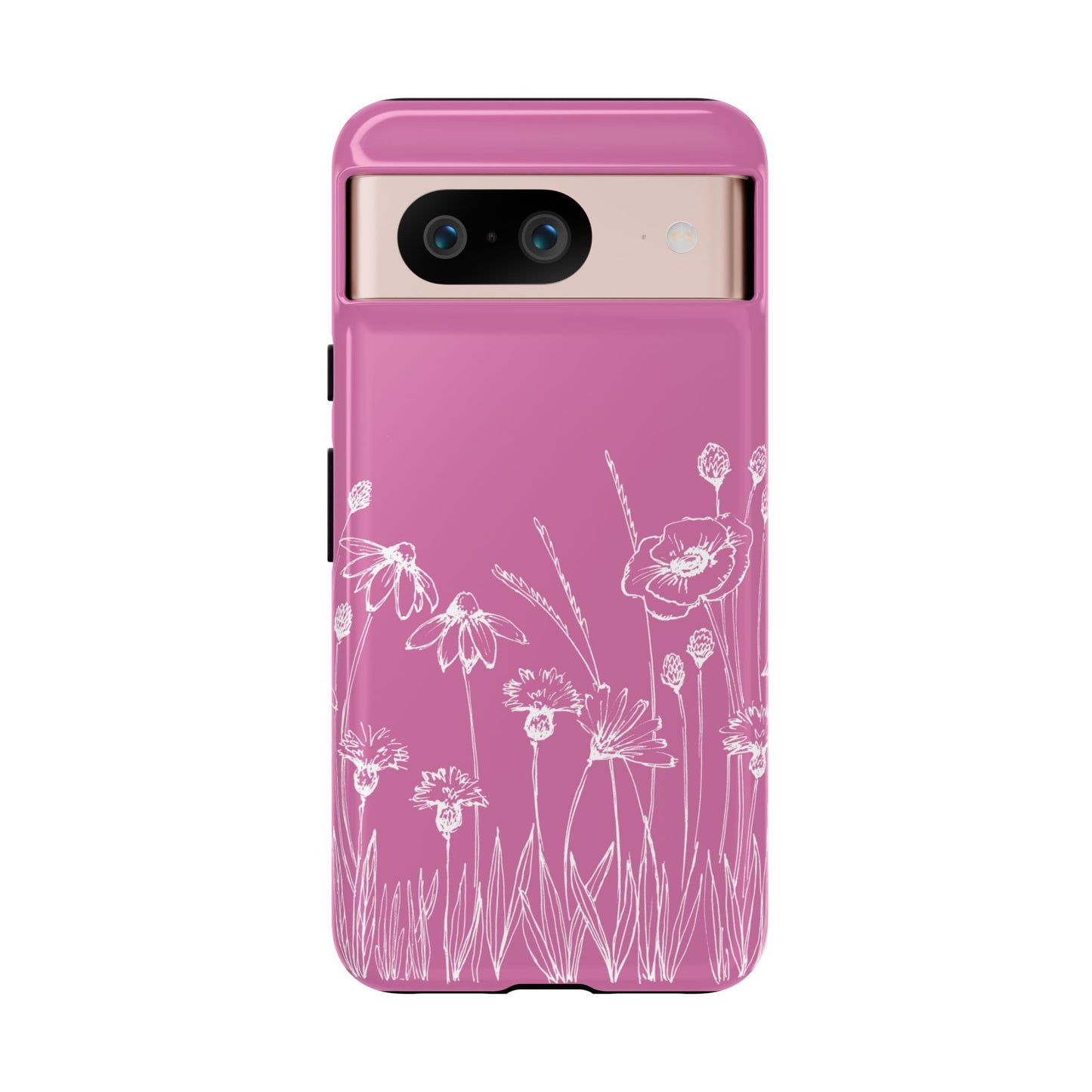 Doodle Flower Phone Case Pink