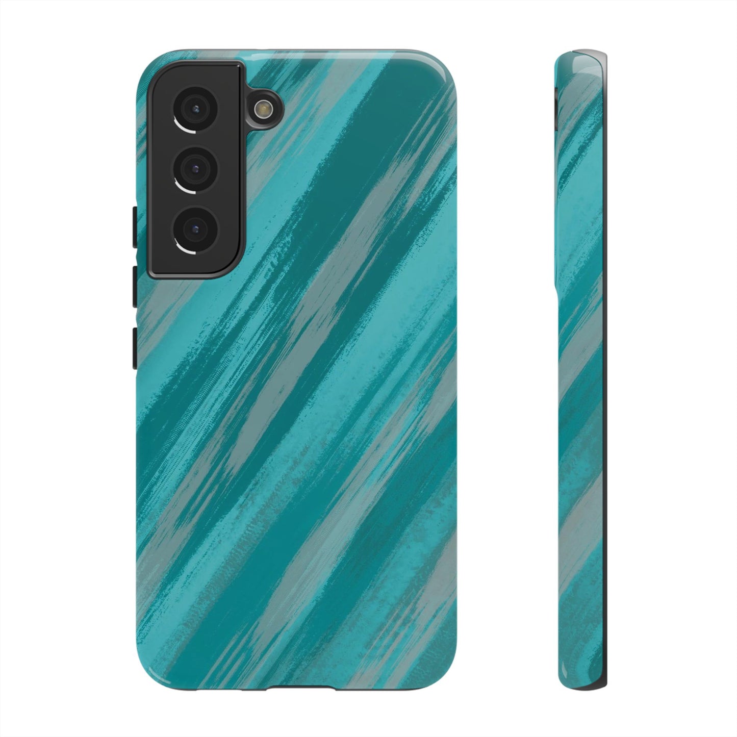 Striped Phone Case Aqua