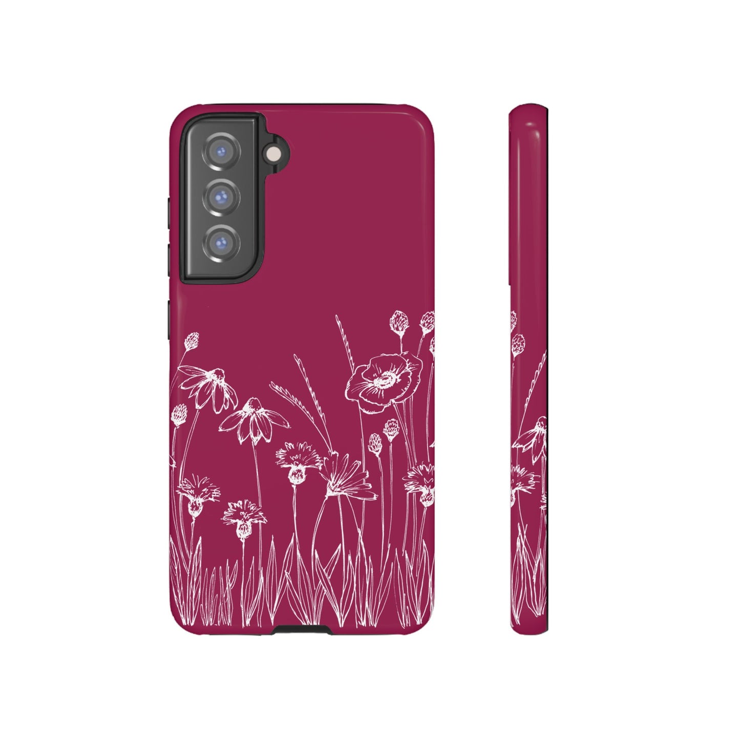 Doodle Flower Phone Case Berry