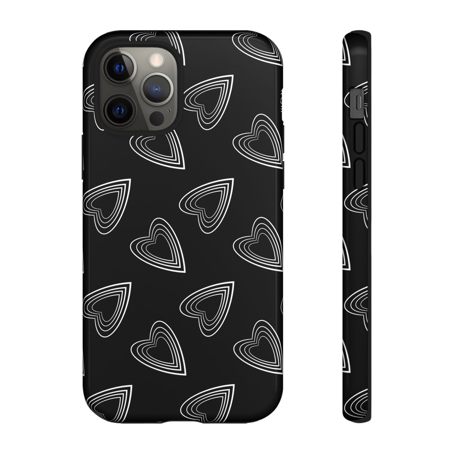 Hearts Phone Case Black