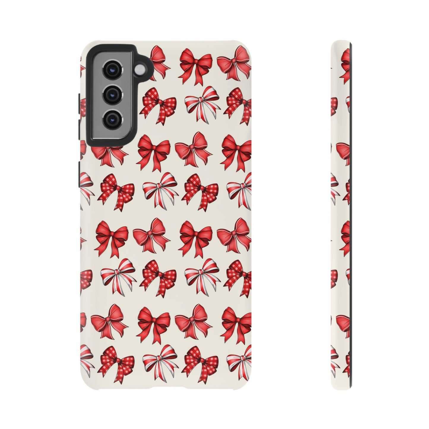 Christmas Bow Phone Case Cream