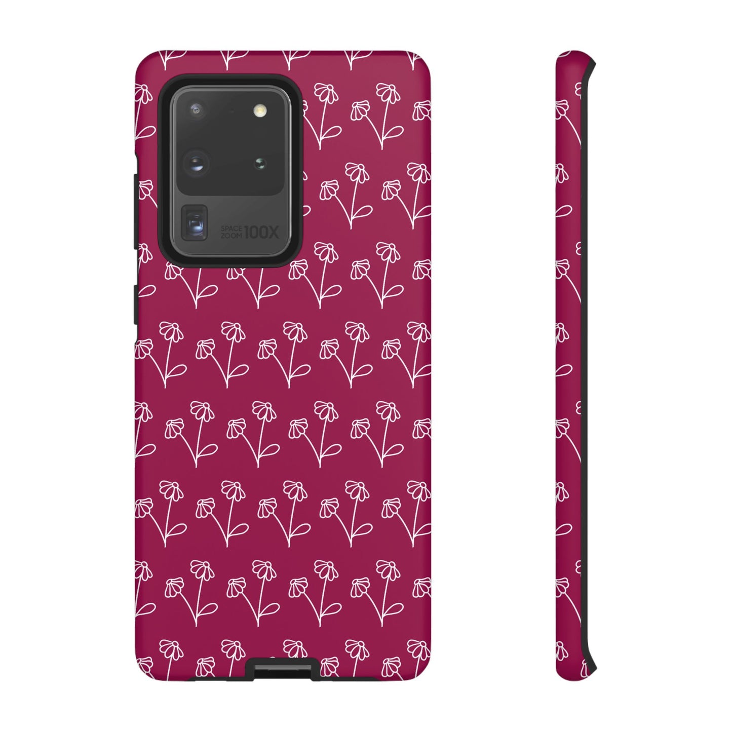 Doodle Flowers Phone Case Berry