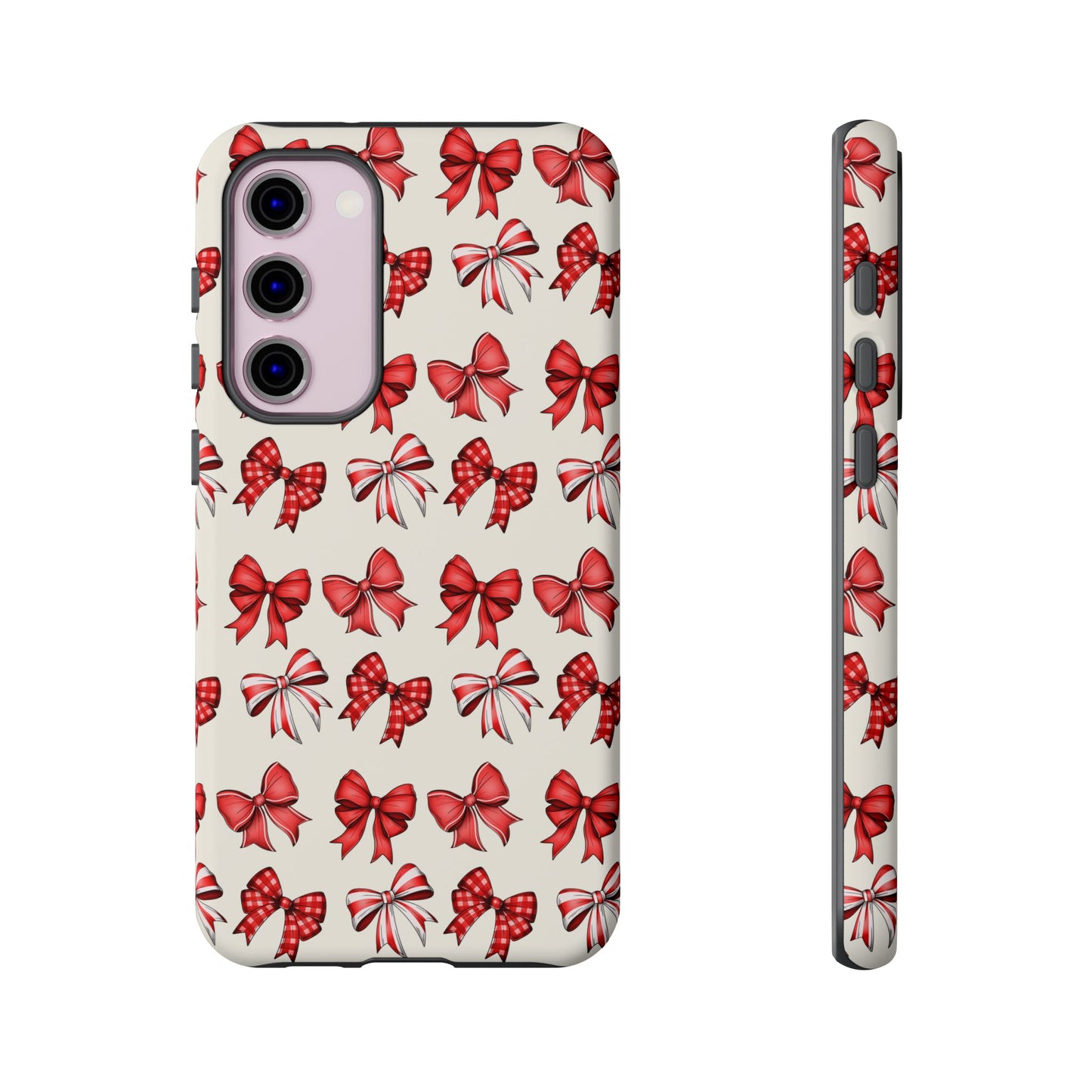 Christmas Bow Phone Case Cream