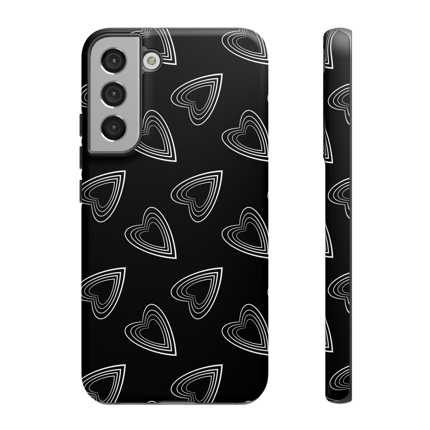 Hearts Phone Case Black