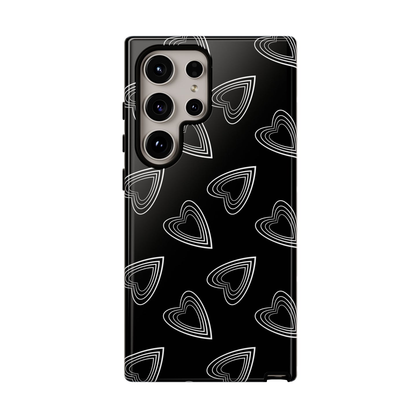 Hearts Phone Case Black