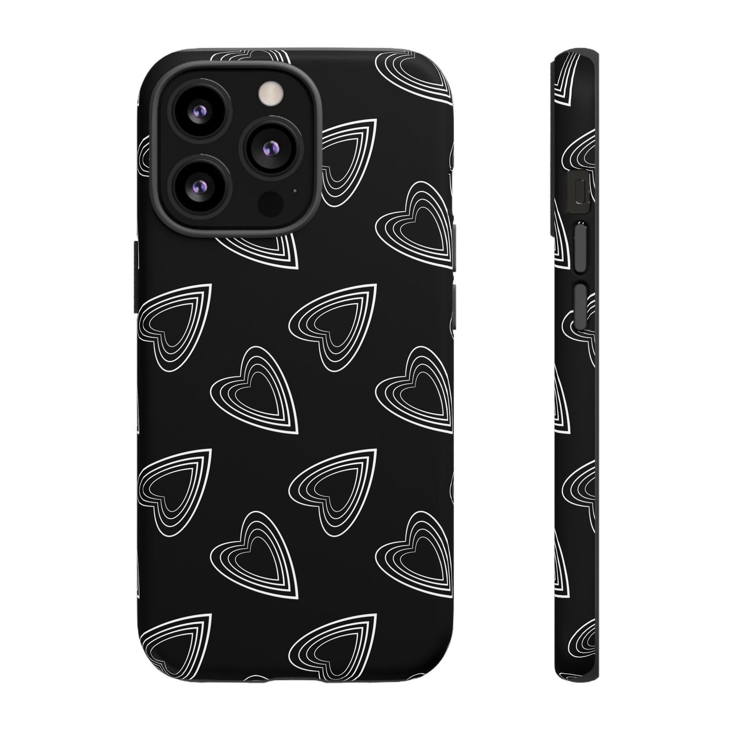 Hearts Phone Case Black