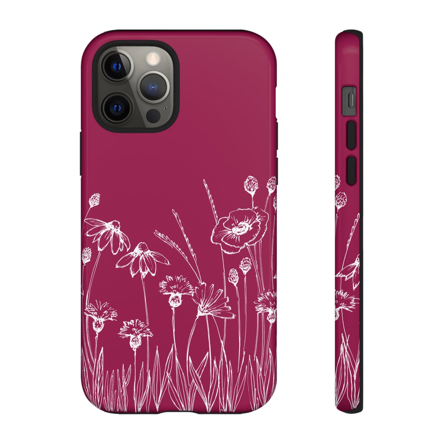 Doodle Flower Phone Case Berry