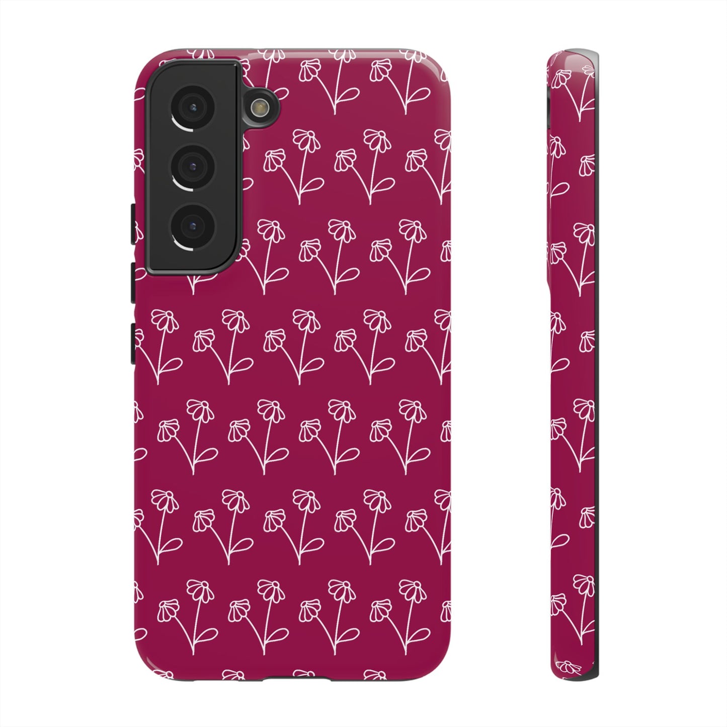 Doodle Flowers Phone Case Berry