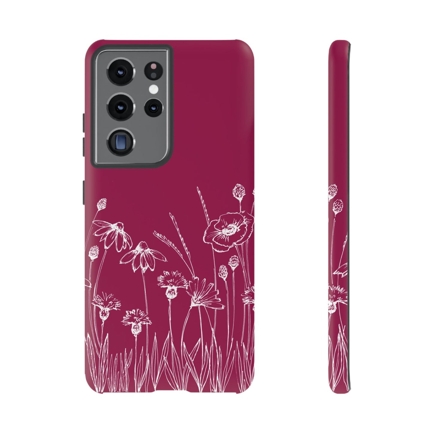 Doodle Flower Phone Case Berry