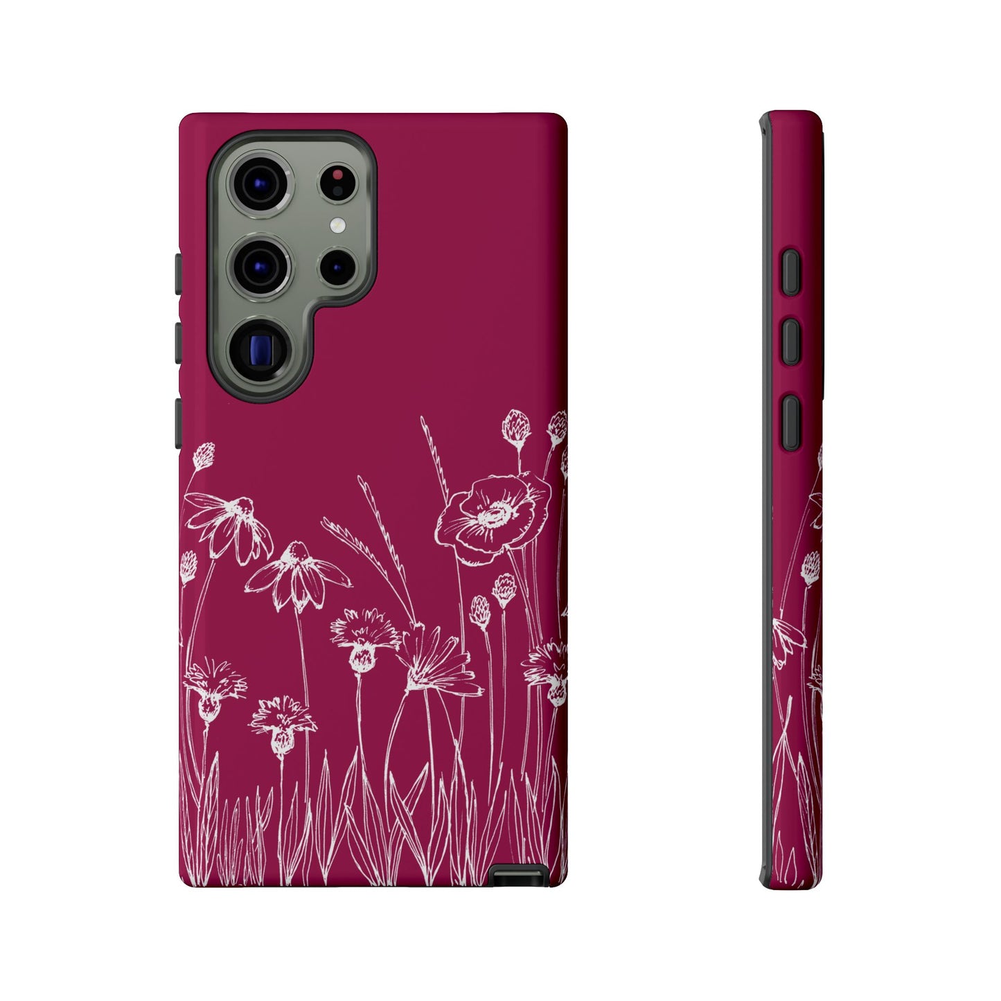 Doodle Flower Phone Case Berry