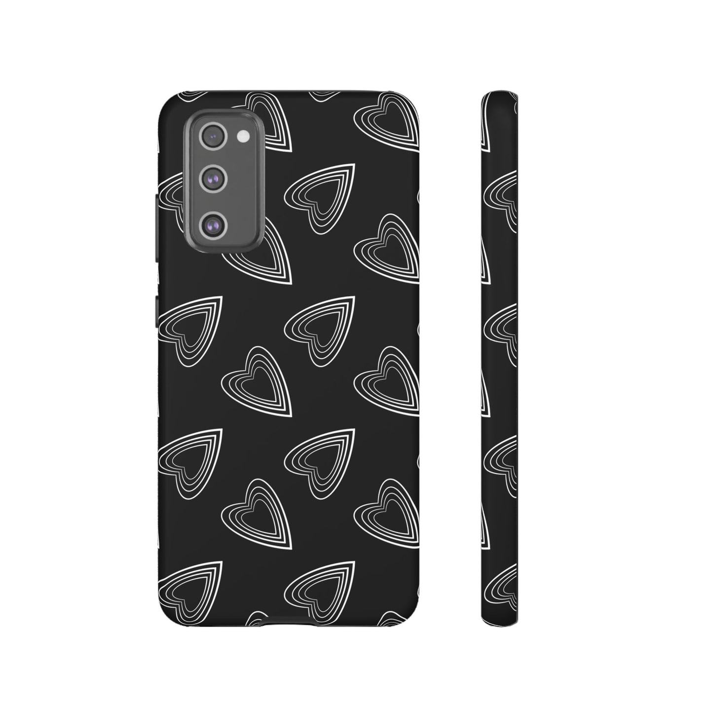 Hearts Phone Case Black