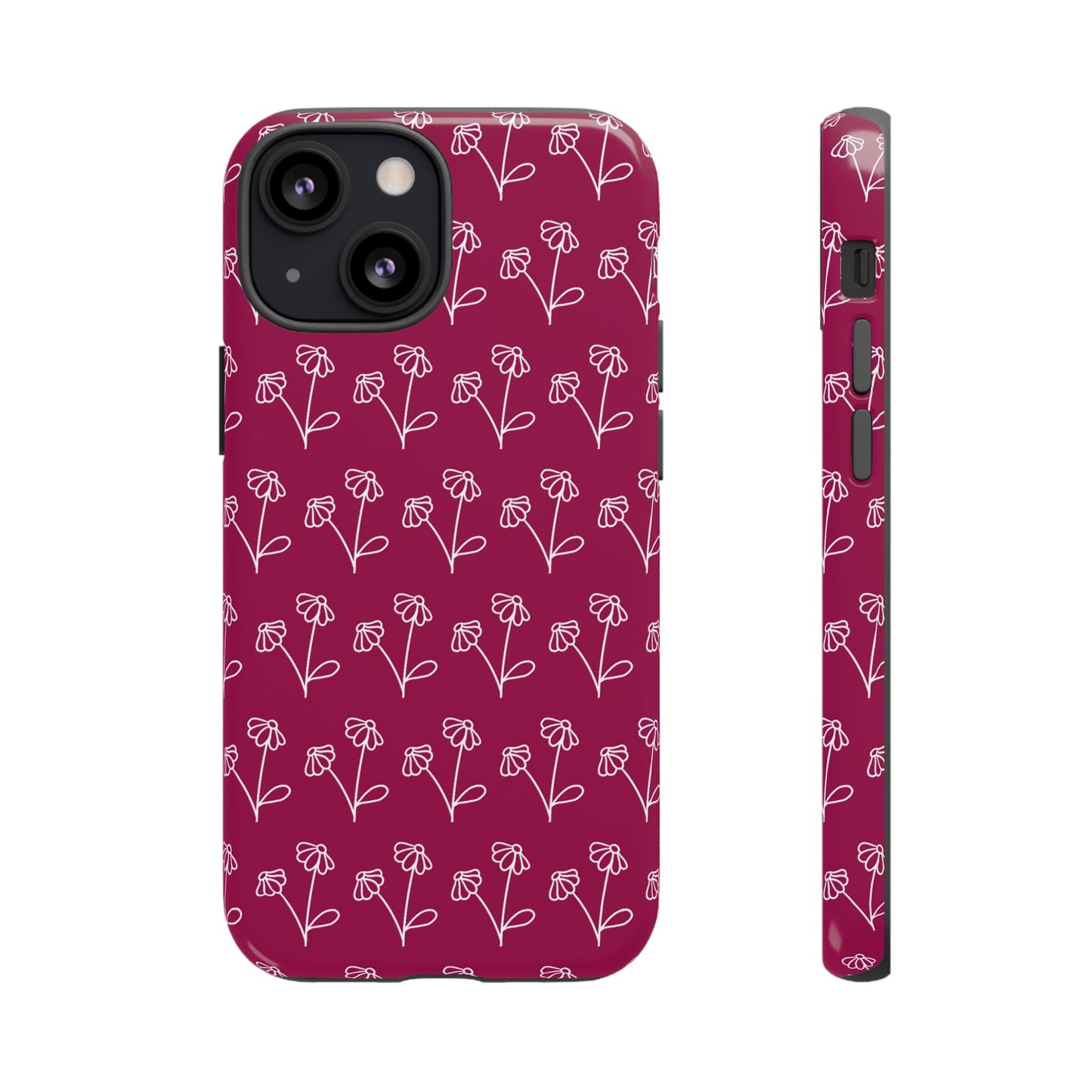 Doodle Flowers Phone Case Berry