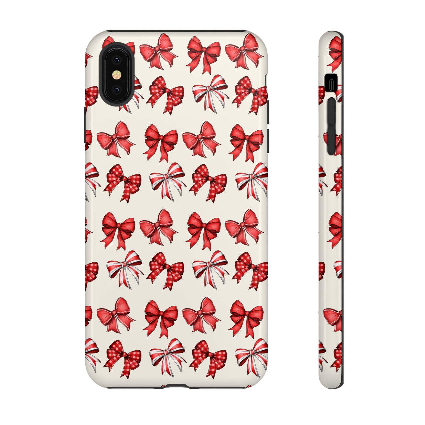 Christmas Bow Phone Case Cream