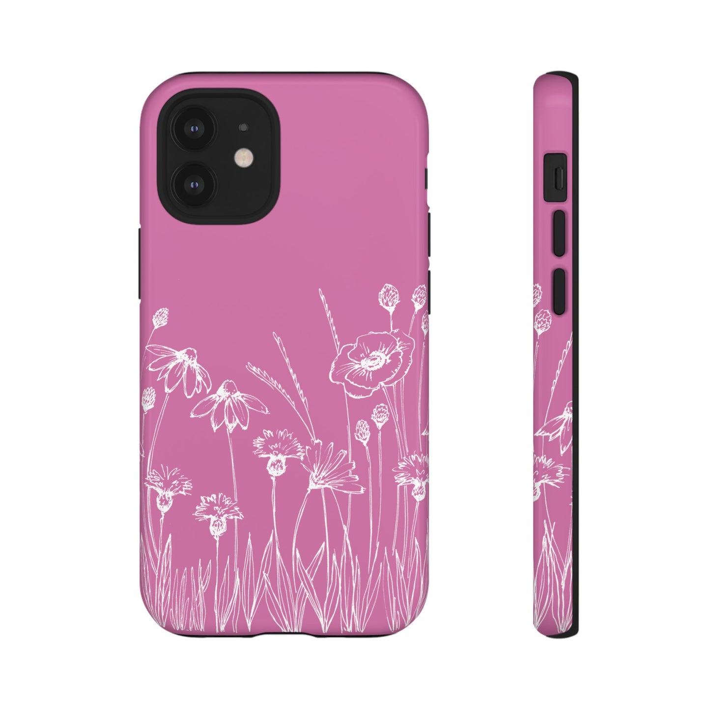 Doodle Flower Phone Case Pink