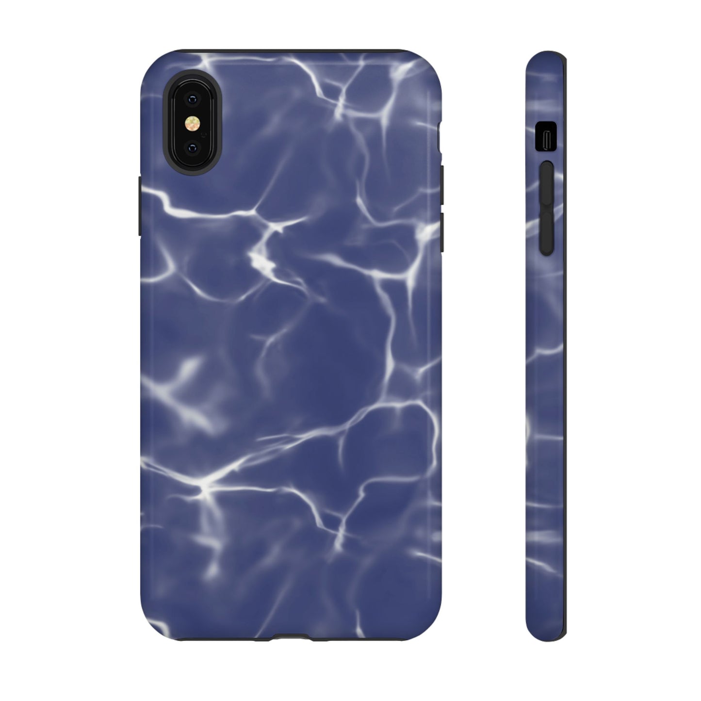 Marble Print Phone Case Dark Blue