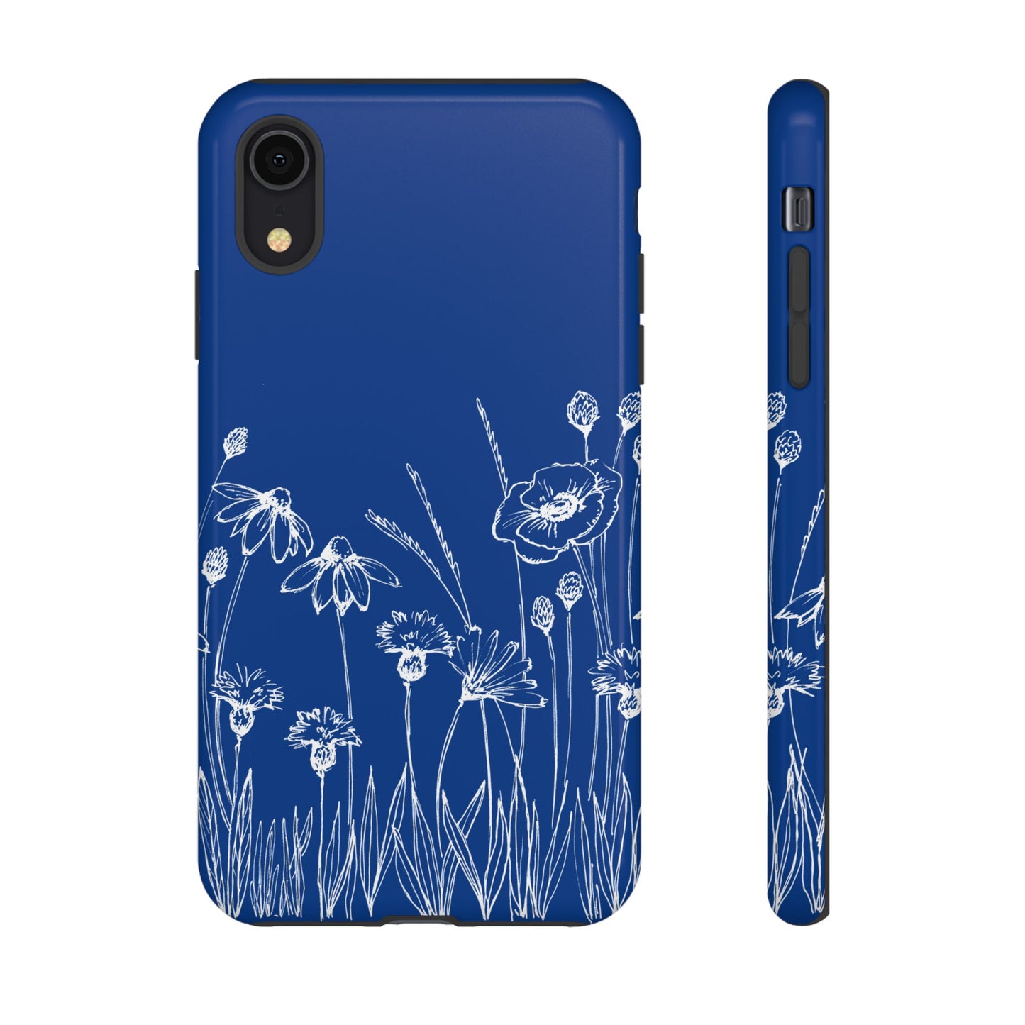 Doodle Flower Phone Case Blue