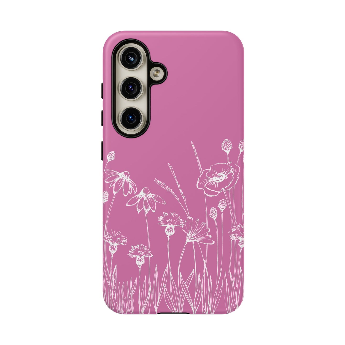 Doodle Flower Phone Case Pink