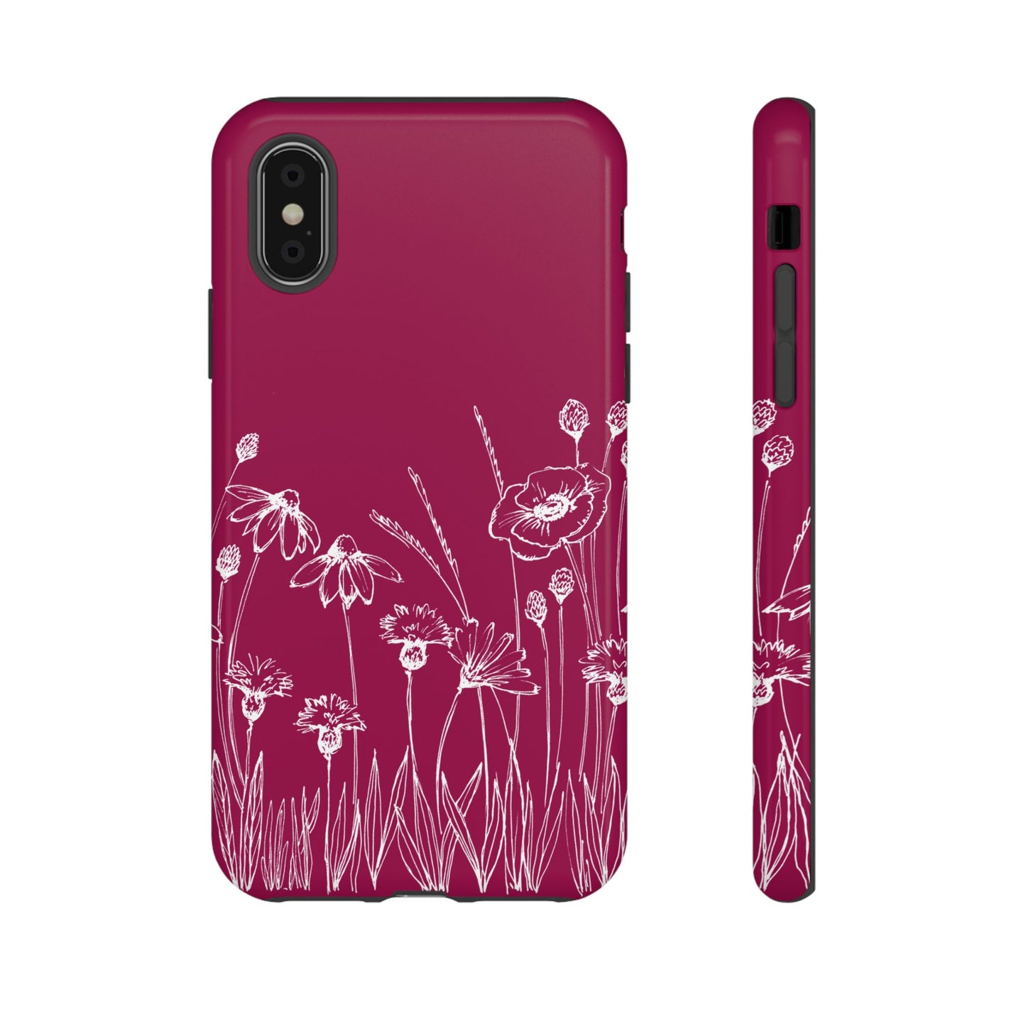 Doodle Flower Phone Case Berry