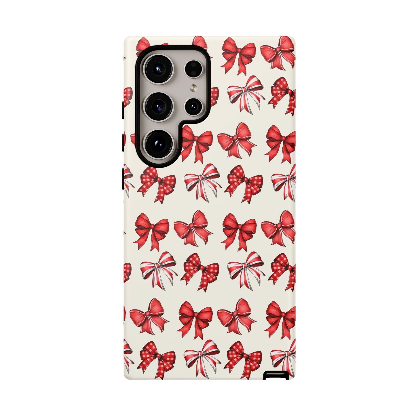 Christmas Bow Phone Case Cream