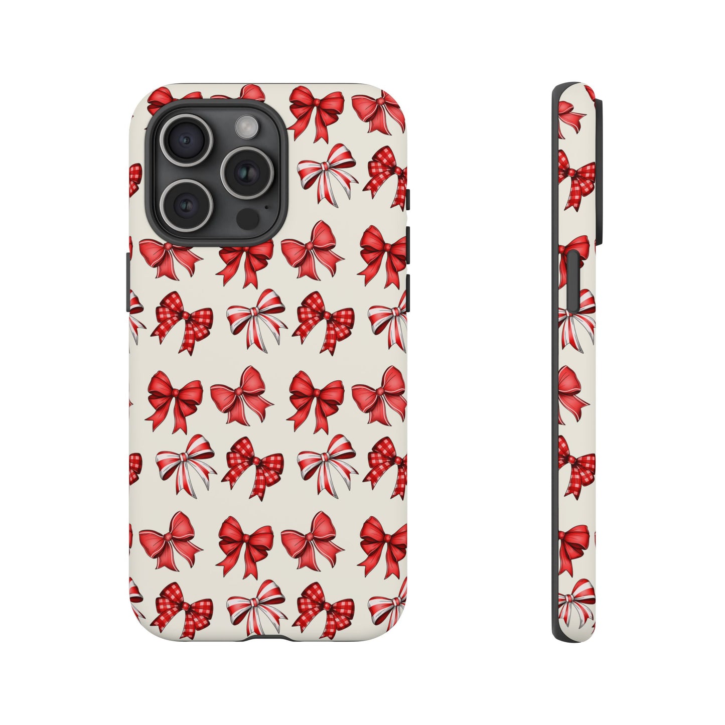 Christmas Bow Phone Case Cream