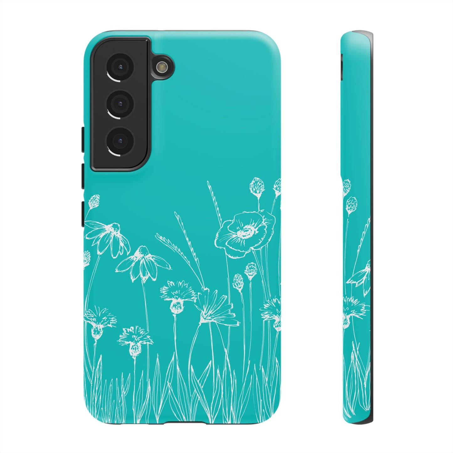 Doodle Flower Phone Case Aqua