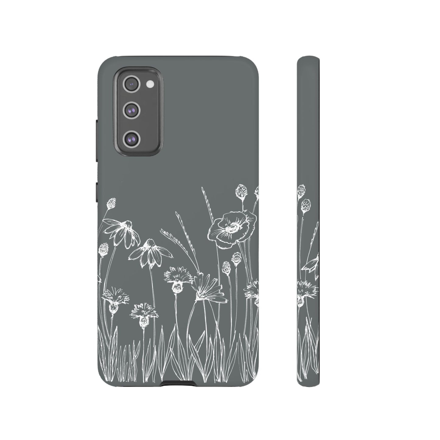 Doodle Flower Phone Case Gray