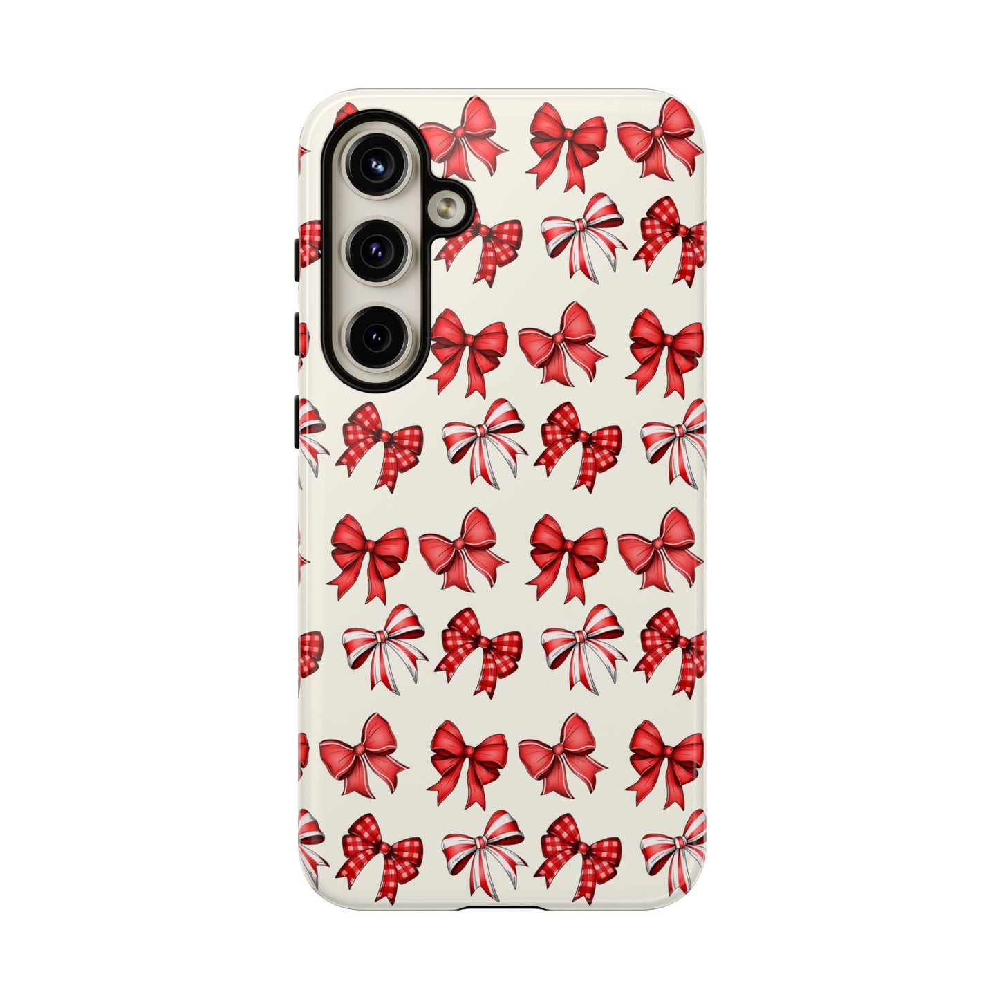 Christmas Bow Phone Case Cream