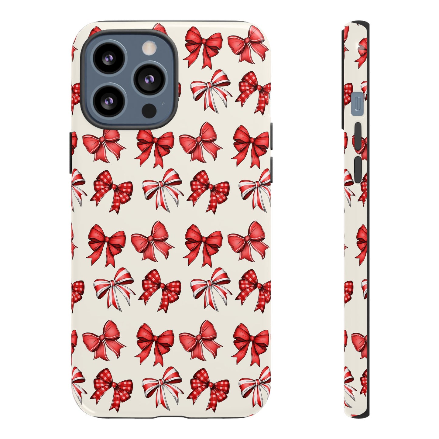 Christmas Bow Phone Case Cream