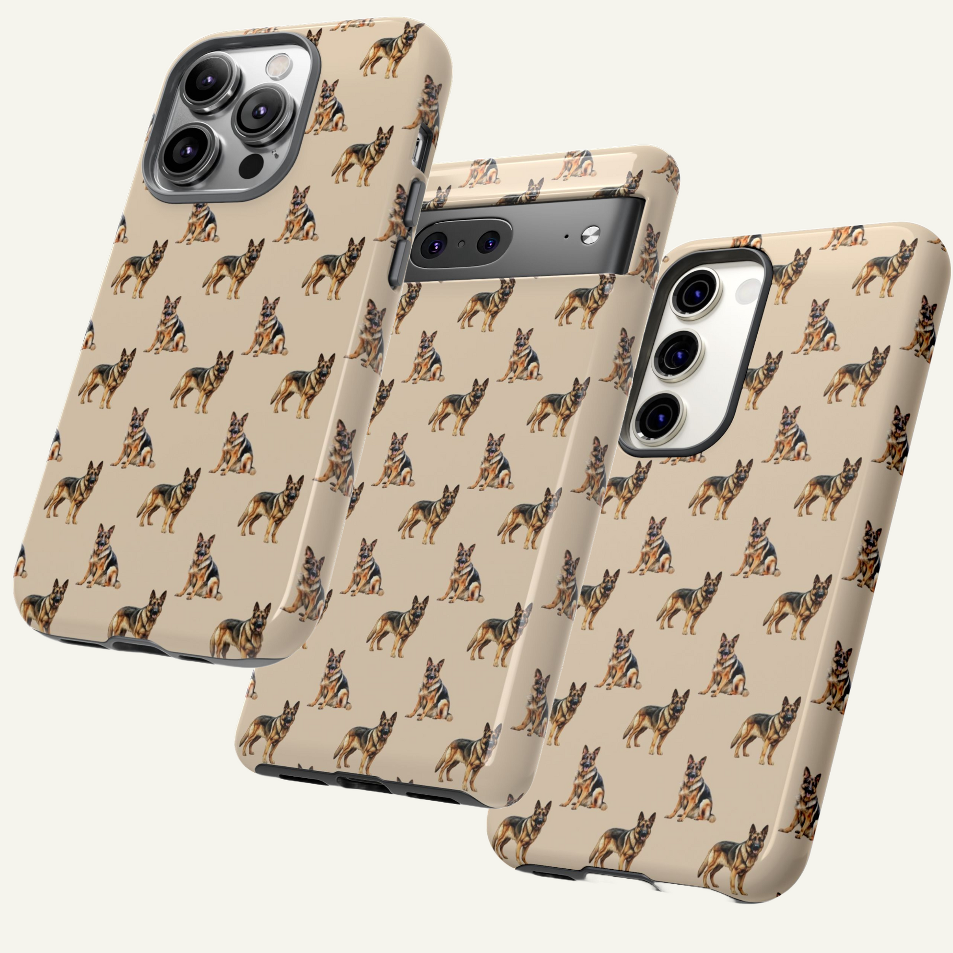 German Shepherd Beige Phone Case Iphone 16 - X, Samsung Galaxy S20 -S24, Google Pixel 6 - 8