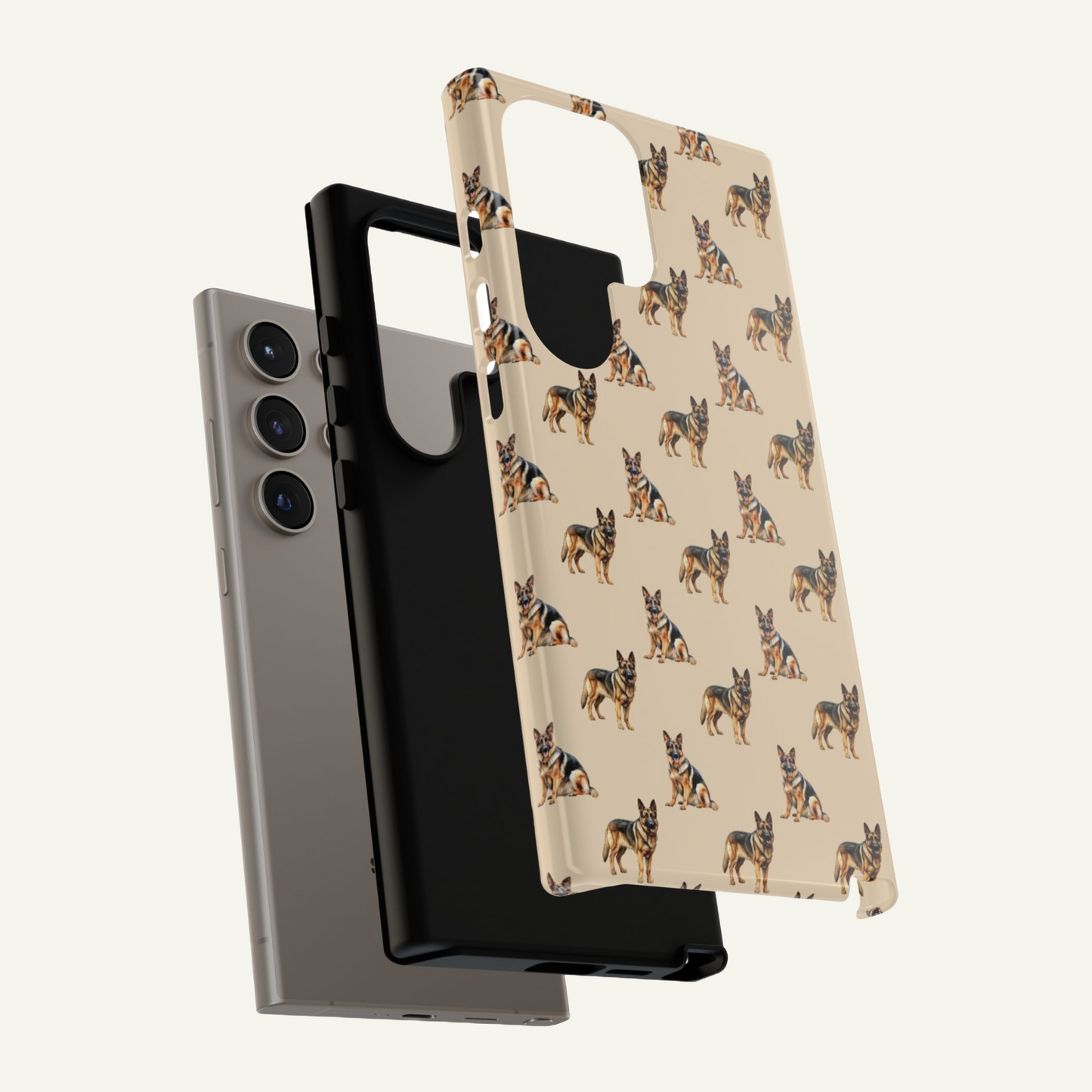 German Shepherd Phone Case Cream