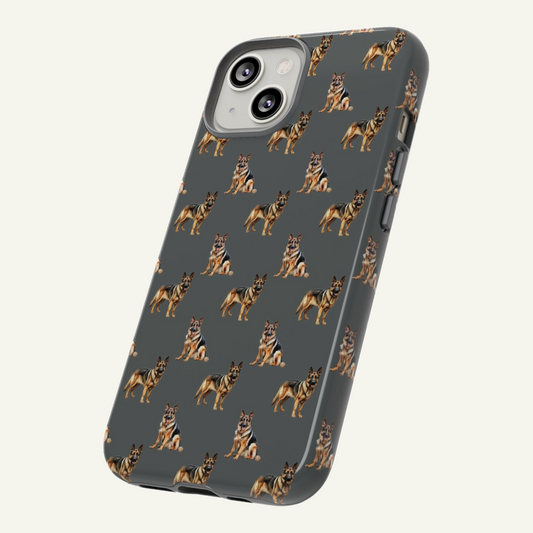 German Shepherd Gray Phone Case Iphone 16 - X, Samsung Galaxy S20 -S24, Google Pixel 6 - 8