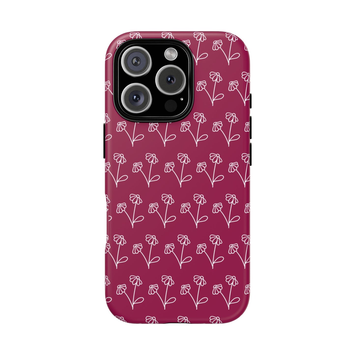 Doodle Flowers Phone Case Berry