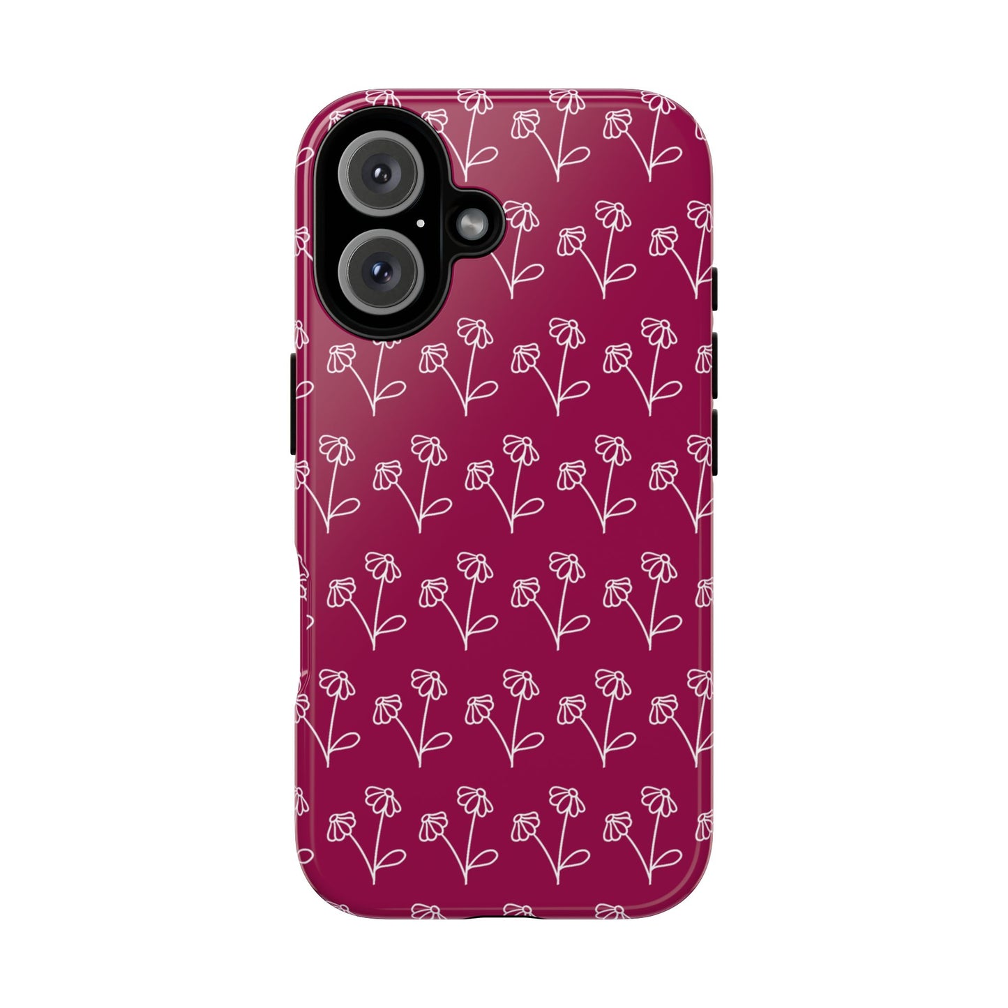 Doodle Flowers Phone Case Berry